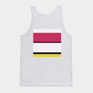 A great stew of Very Light Pink, Dark, Almost Black, Dark Pink and Piss Yellow stripes. Tank Top